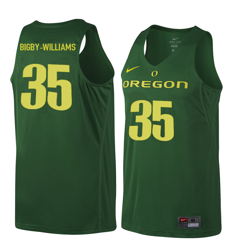 Men Oregon Ducks #35 Kavell Bigby-Williams College Basketball Jerseys Sale-Dark Green - Click Image to Close